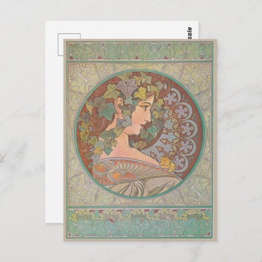 Ivy - Alphonse Mucha Briefkaart (Voorkant / Achterkant)