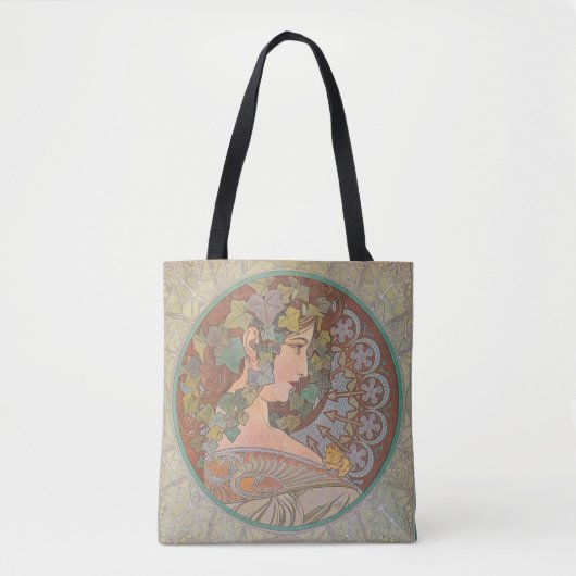 Ivy - Alphonse Mucha Tote Bag (Voorkant)