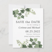 Ivy and Fern Greenery Wedding Save the Date (Voorkant)
