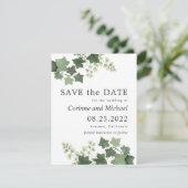Ivy and Fern Greenery Wedding Save the Date (Staand voorkant)