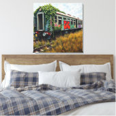 Ivy and Graffiti  Covered Abandoned Train  Canvas Afdruk (Insitu (Slaapkamer))