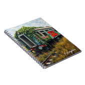 Ivy and Graffiti  Covered Abandoned Train  Notitieboek (Rechterzijde)