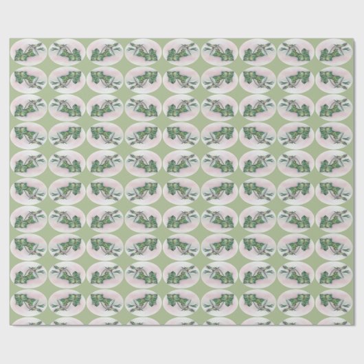 Ivy and Holly Kerstmis Cadeaupapier (Vlak)