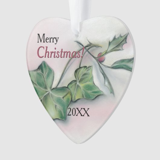 Ivy and Holly Kerstmis Ornament (voorkant)