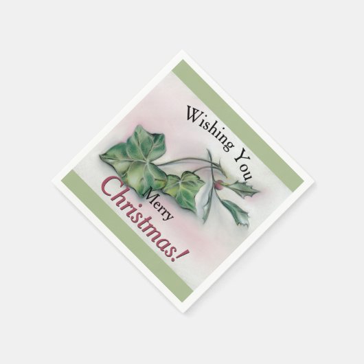 Ivy and Holly Kerstmis Servet (Hoek)