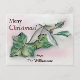 Ivy and Holly Personalized Kerstmis Feestdagenkaart