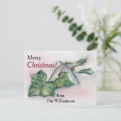 Ivy and Holly Personalized Kerstmis Feestdagenkaart (Staand voorkant)