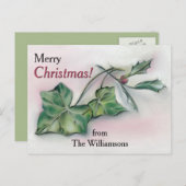 Ivy and Holly Personalized Kerstmis Feestdagenkaart (Voorkant / Achterkant)