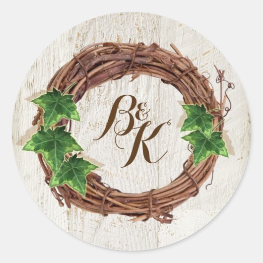 Ivy and Willow Wedding Invitation Envelope Sticker (Voorkant)