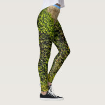 Ivy-bedekte stenen muur met blauwe leggings