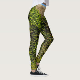 Ivy-bedekte stenen muur met blauwe leggings
