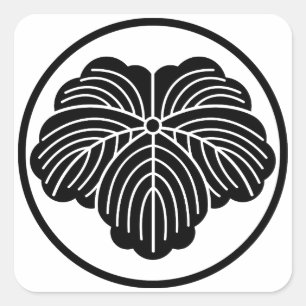 Ivy blad in threadlike ring vierkante sticker