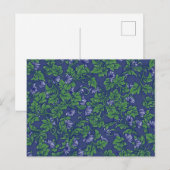 Ivy Blues Patroon blauw bloemen groen aardse kunst Briefkaart (Voorkant / Achterkant)