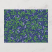 Ivy Blues Patroon blauw bloemen groen aardse kunst Briefkaart (Voorkant)