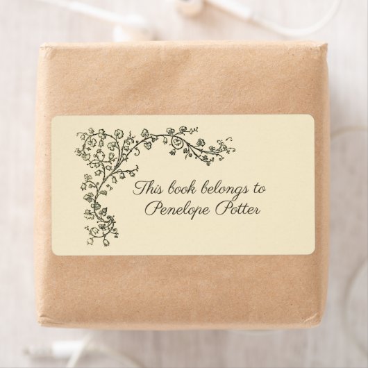  Ivy Border Bookplate met Jouw naam Etiket (Insitu)