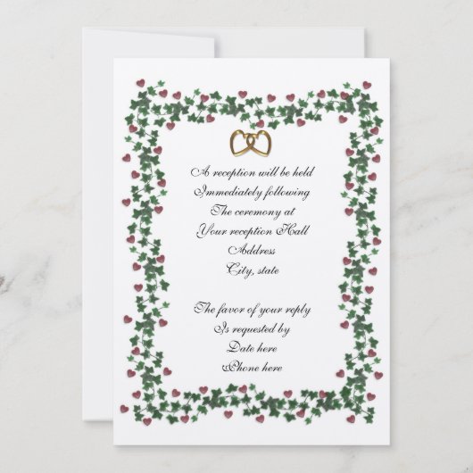 Ivy border huwelijksuitnodiging sjabloon kaart (Achterkant)