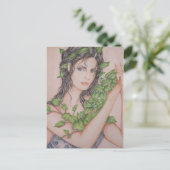 Ivy Bride Girl Portrait Pencil Kunstillustratie Briefkaart (Staand voorkant)