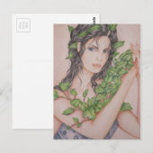 Ivy Bride Girl Portrait Pencil Kunstillustratie Briefkaart (Voorkant / Achterkant)