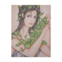 Ivy Bride Girl Portrait Pencil Kunstillustratie