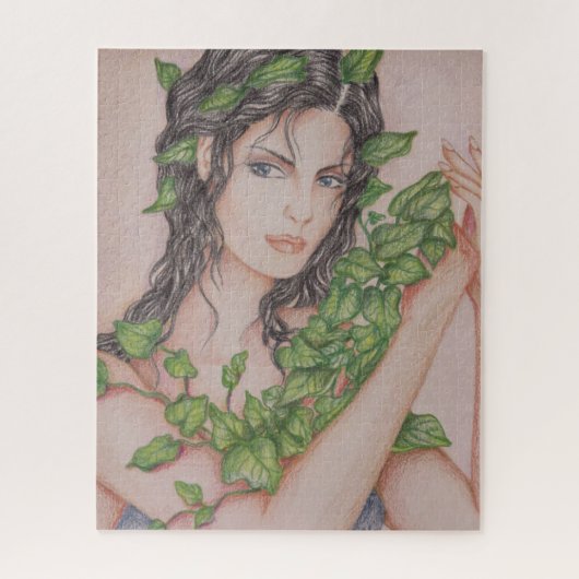Ivy Bride Girl Portrait Pencil Kunstillustratie Legpuzzel (Verticaal)