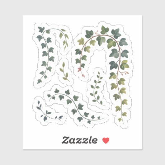 Ivy & Creeper Leaves Watercolor  Sticker (Vel)