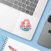 Ivy de Zeemeermin: Vinyl Sticker (Laptop met iPhone)