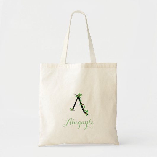 Ivy Design op Monogram A Canvas tas (Voorkant)