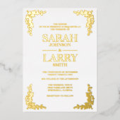 Ivy Elegant Gold Traditional Wedding Folie Uitnodiging (Voorkant)
