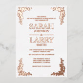 Ivy Elegant Roos Gold Traditional Wedding Folie Uitnodiging (Voorkant)