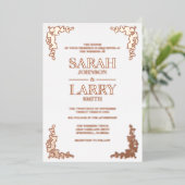 Ivy Elegant Roos Gold Traditional Wedding Folie Uitnodiging (Staand Voorkant)