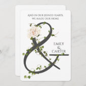 Ivy en Ampersand bruiloft Kaart (Voorkant / Achterkant)