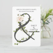 Ivy en Ampersand bruiloft Kaart (Staand voorkant)