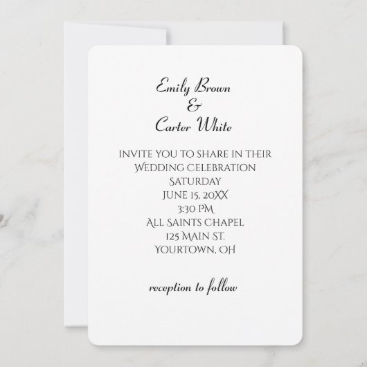 Ivy en Ampersand bruiloft Kaart (Achterkant)