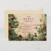  Ivy en bessen bruiloft RSVP Kaartje (Voorkant / Achterkant)