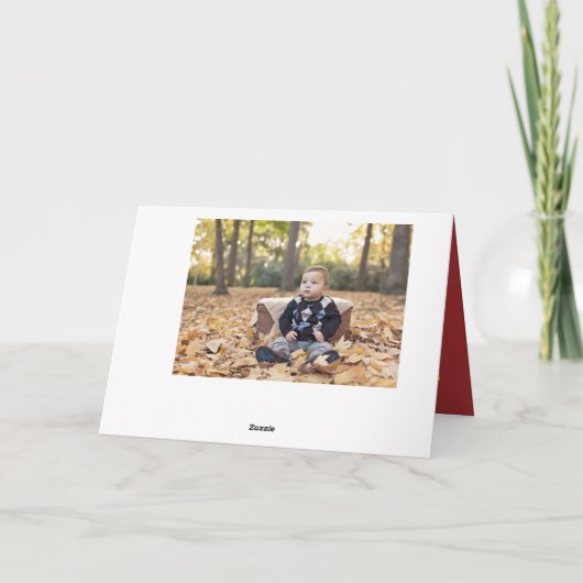 Ivy en bessen gevouwen vakantie fotokaart feestdagen kaart (Achterkant)