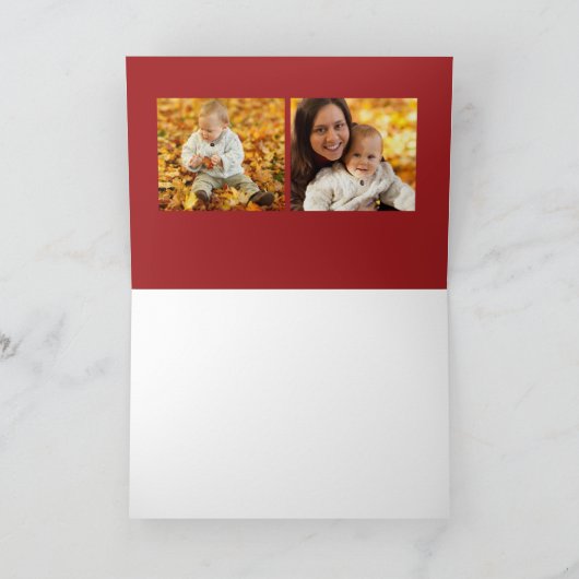 Ivy en bessen gevouwen vakantie fotokaart feestdagen kaart (Binnen)