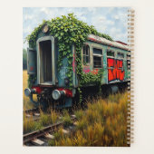 Ivy en Graffiti Bedekte Verlaten Trein Planner (Achterkant)