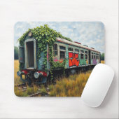 Ivy en Graffiti Verlaten Trein Muismat (Met muis)
