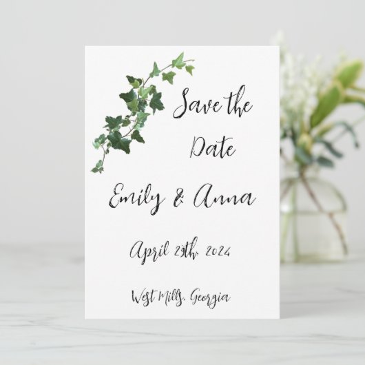 Ivy en Hearts Bewaar de datum Save The Date (Staand voorkant)
