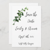 Ivy en Hearts Bewaar de datum Save The Date (Voorkant / Achterkant)