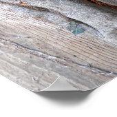 Ivy en wijnstokken op Poster met houten hekken (Hoek)