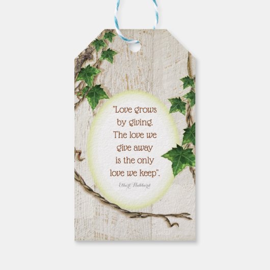 Ivy en Willow bruiloft Cadeaulabel (Achterkant)