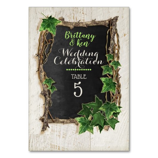 Ivy en Willow bruiloft Kaart (Voorkant)