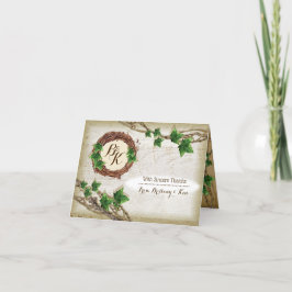 Ivy en Willow Wedding Dank je wel Bedankkaart