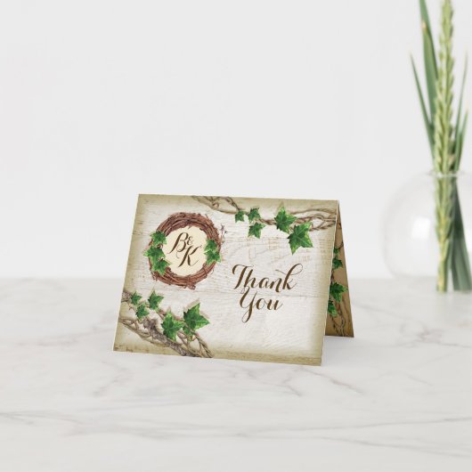 Ivy en Willow Wedding Dank je wel Bedankkaart (Voorkant)