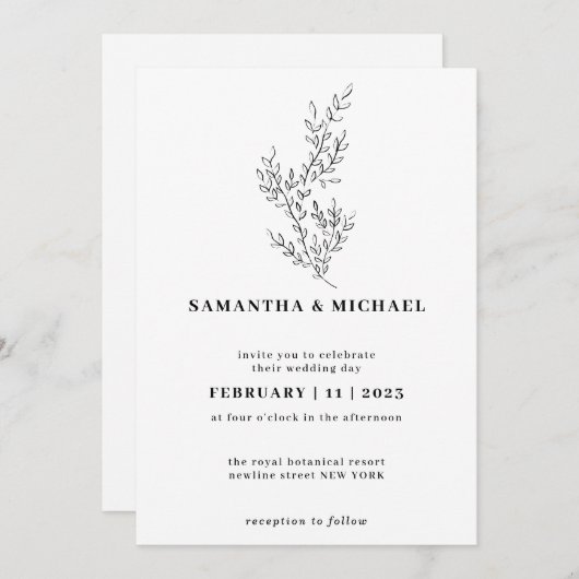 Ivy Floral Herfst Boho Clear Indie Botanical Kaart (Voorkant / Achterkant)