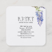 *~* Ivy Floral Wisteria Flower Waterverf REIKI Vierkante Visitekaartje (Achterkant)