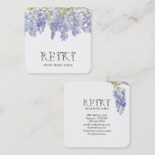 *~* Ivy Floral Wisteria Flower Waterverf REIKI Vierkante Visitekaartje (Voorkant / Achterkant)