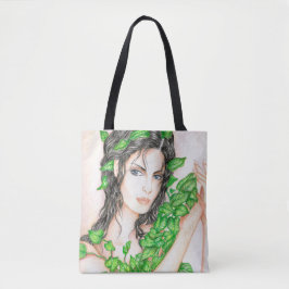 Ivy Girl Portrait Drawing Sketch Illustration Tote Bag