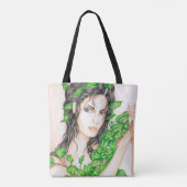 Ivy Girl Portrait Drawing Sketch Illustration Tote Bag (Achterkant)